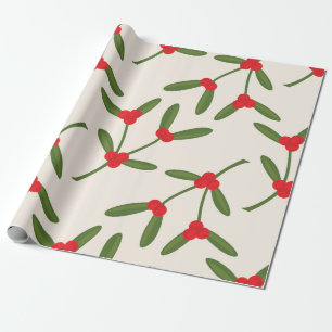 Elegant Christmas Winter Berries Holiday Wrapping Paper