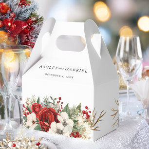 Elegant Christmas Winter Floral Favour Box