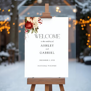 Elegant Christmas Winter Floral Poster
