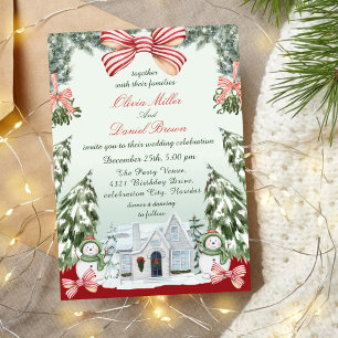 Elegant Christmas Winter Wedding Invitation