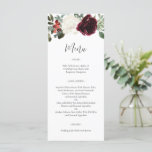 Elegant Christmas Winter Wedding Menu<br><div class="desc">This Christmas winter wedding menu is perfect for an elegant holiday wedding. The design features beautiful watercolor white and burgundy florals with pine, holy berry and eucalyptus greenery. This is a perfect colour scheme for a winter wedding. Make this menu your own by including all of your details. For further...</div>