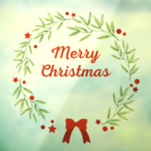 Elegant Christmas wreath and stars