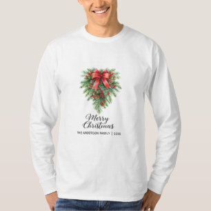 Elegant Christmas Wreath Holiday T-Shirt