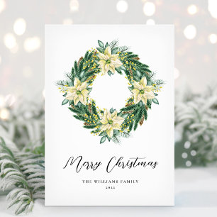 Elegant Christmas Wreath Non-Photo Holiday Card