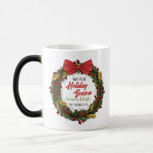 Elegant Christmas Wreath Personalise Mug