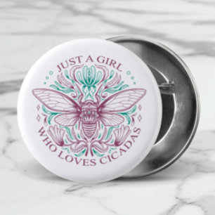 Elegant Cicada Insect Botanical Line Art Quotation 3 Cm Round Badge
