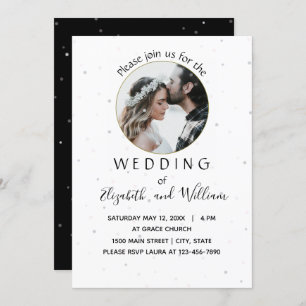 Elegant Circle Photo Wedding Invitation