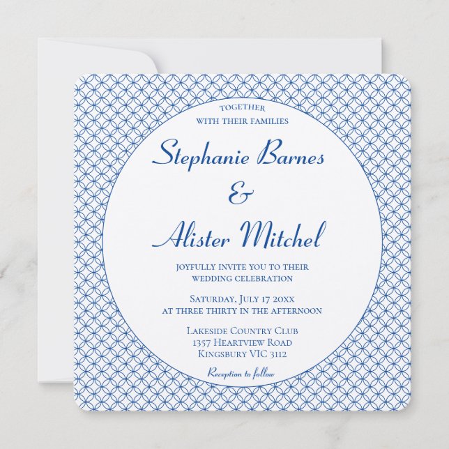 Elegant Circle Seamless Pattern Geometric Stylish Invitation (Front)