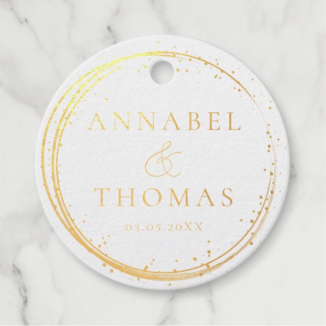 Elegant, Circle, Weddings Favour Tags (Front)