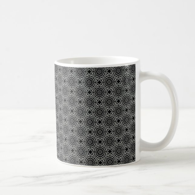 Elegant Circles Mug, Dark Grey Coffee Mug (Right)