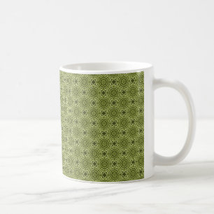 Elegant Circles Mug, Olive Green Coffee Mug