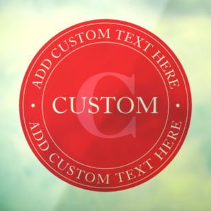 Elegant Circular Text Template Editable Red White