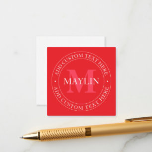 Elegant Circular Text Template Editable Red White