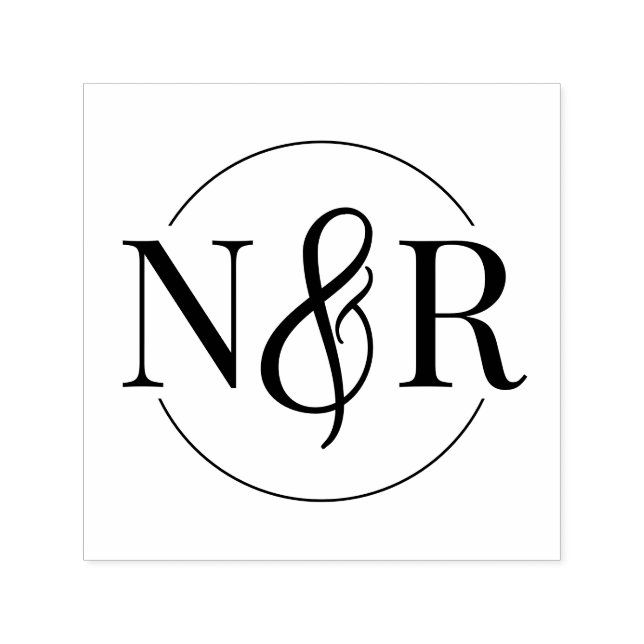   Elegant Circular Wedding Monogram With Ampersand Self-inking Stamp (Design)