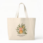 Elegant Citrus Botanical Bridesmaid Favour Tote Ba