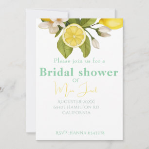 elegant citrus Bridal shower Invitation