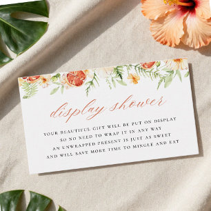 Elegant Citrus Floral Bridal Display Shower Enclosure Card
