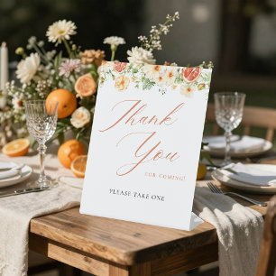 Elegant Citrus Floral Bridal Shower Favour Sign