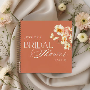 Elegant Citrus Floral Bridal Shower Guest Notebook