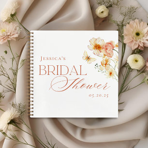 Elegant Citrus Floral Bridal Shower Guest Notebook