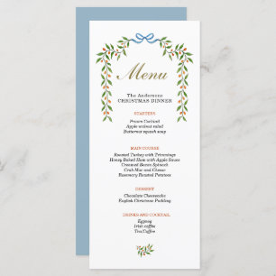 Elegant Citrus garland Christmas Dinner menu