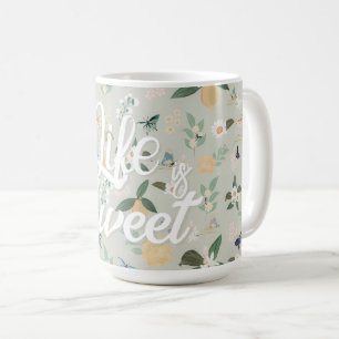 Elegant Citrus Lemon Flowers Butterflies Coffee Mug