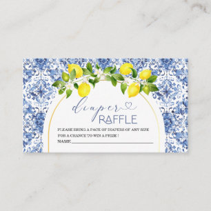 Elegant Citrus Lemon Watercolor baby shower diape Enclosure Card