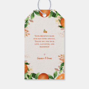 Elegant Citrus Orange Wedding Thank You Favour Gift Tags