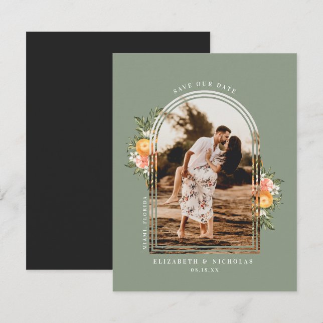 Elegant Citrus Orchard | Boho Save the Date (Front/Back)