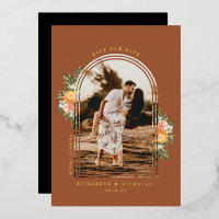 Elegant Citrus Orchard | Boho Save the Date Photo