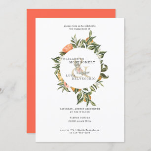 Elegant Citrus Orchard Wedding Engagement Party Invitation