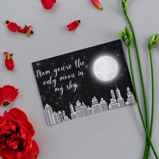  elegant city moon personalised photo mother's day card