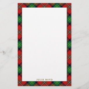 Elegant Clan Boyd Tartan Plaid Stationery