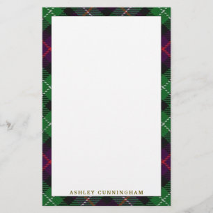 Elegant Clan Cunningham Tartan Plaid Stationery
