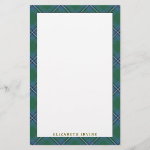 Elegant Clan Irvine Irwin Tartan Plaid Stationery