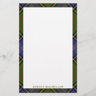 Elegant Clan MacMillan Hunting Tartan Plaid Stationery