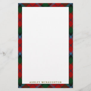 Elegant Clan MacNachtan MacNaughton Tartan Plaid Stationery