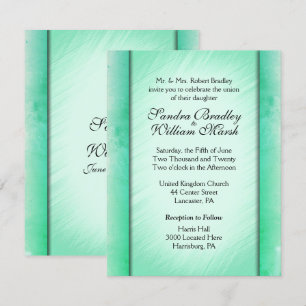 Elegant Class Green Wedding Invitations