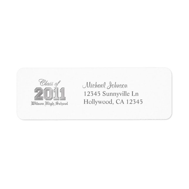 Elegant Class of 2011 Return Address Label (Front)