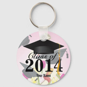 Elegant Class of 2014 Pink Graduation Key Ring