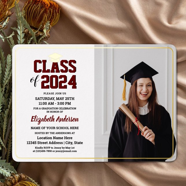 Elegant Class of 2024 Graduate Photo Graduation (Creator Uploaded)