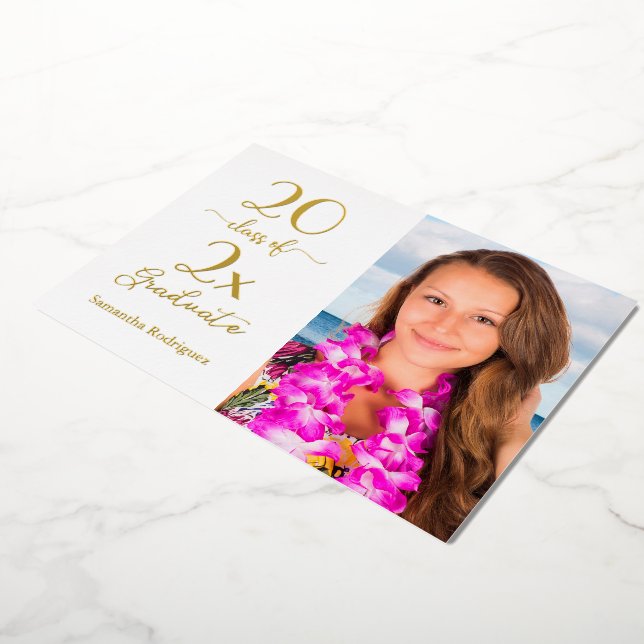 Elegant Class of 2025 Photo Graduation Party Gold (Rotated)