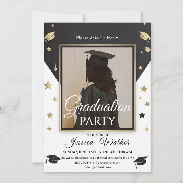 Elegant Class of 2026 Graduate Celebration Invite (Front)