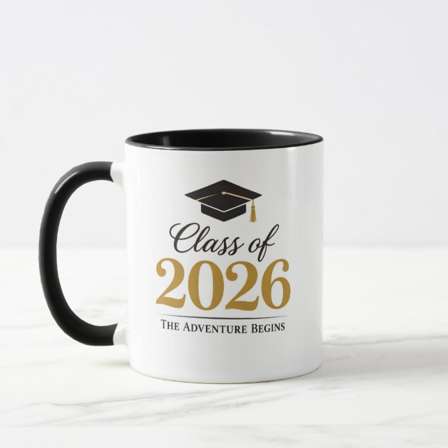 Elegant Class of 2026 Graduation Gift Mug (Left)