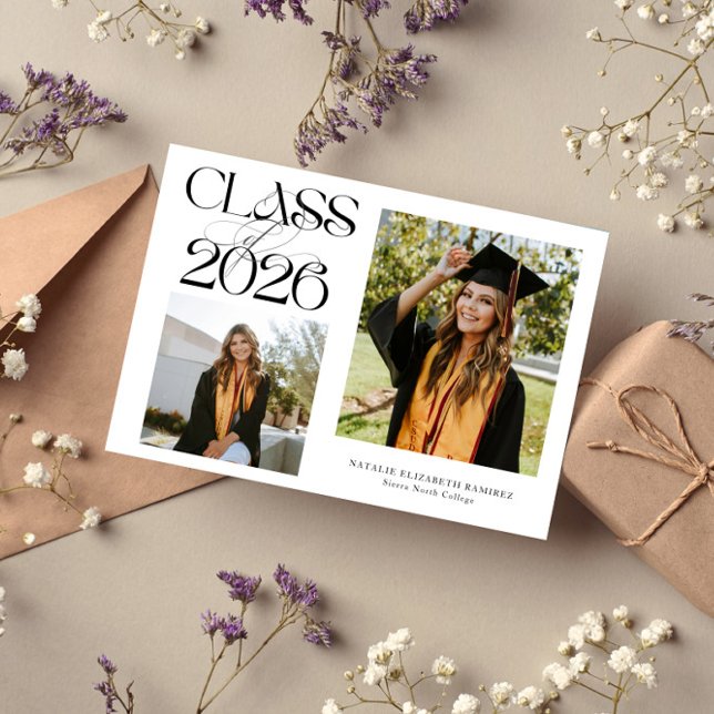 Elegant Class of 2026 Typography Grad Photo Announcement (Creator Uploaded)