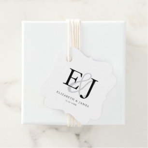 Elegant Classic Ampersand Monogram Wedding Favour Tags