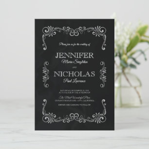 Elegant Classic and Vintage Formal Wedding Design  Invitation