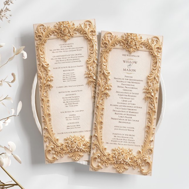 Elegant Classic Baroque Frame Wedding Program (Elegant Classic Baroque Frame Wedding Program)