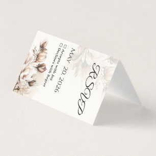 Elegant Classic Beige Magnolia RSVP Card