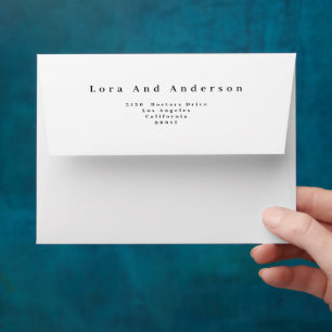 Elegant Classic Black and White Caligraphy Wedding Envelope